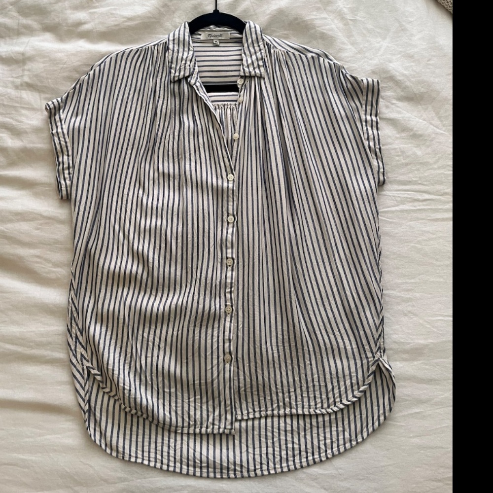 Madewell oversized button down.